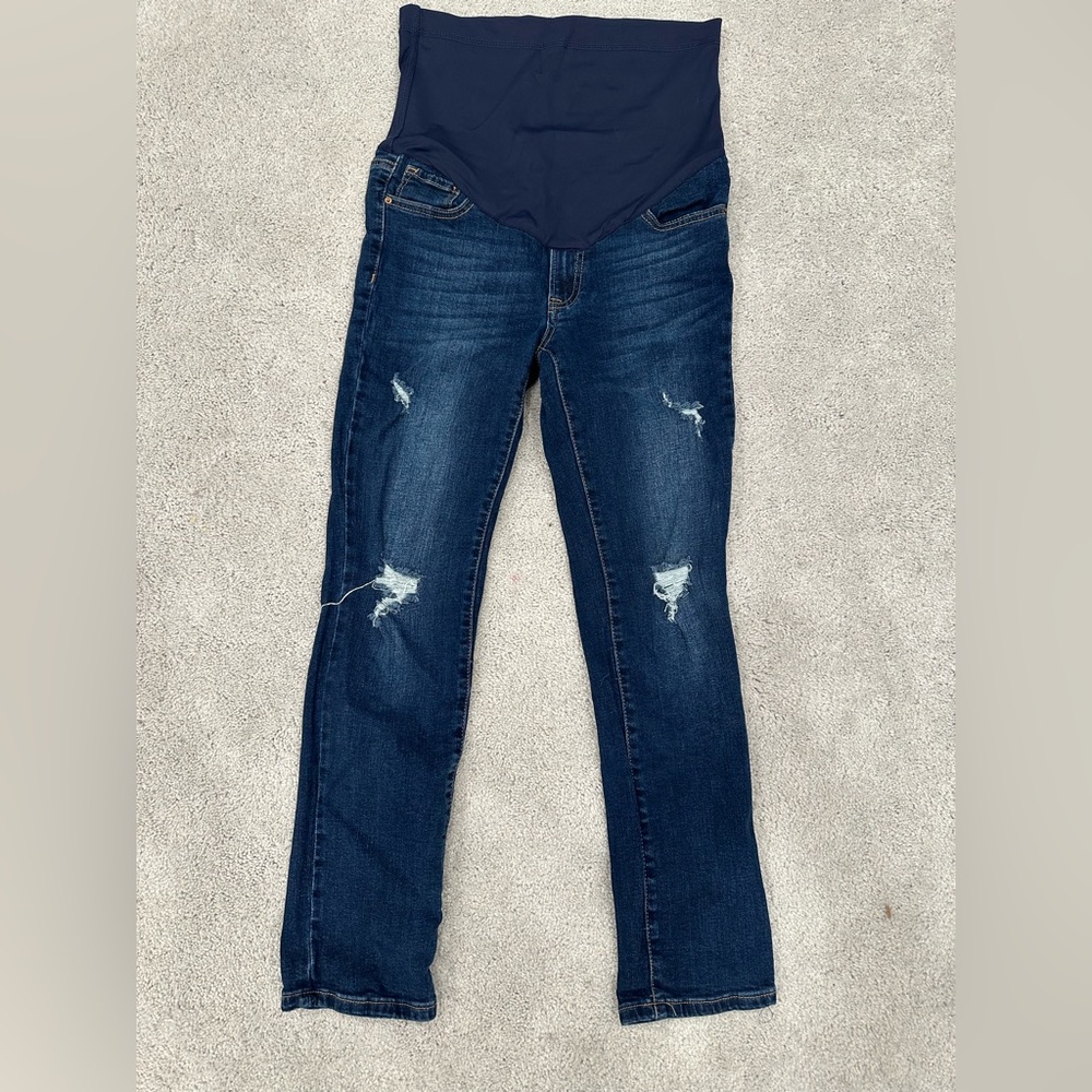Pinkblush Maternity Dark Blue Distressed Skinny Jeans